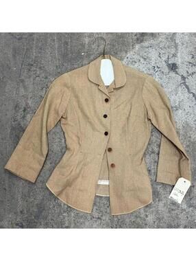 Vintage Tan Textured Victorian Western Jacket 50s does 1800s Disney Film Costume